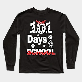 100 Days Of School Dalmatian Dog Women Girl 100 Days Smarter Long Sleeve T-Shirt